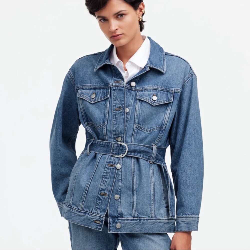 Madewell Blue Denim Oversized Trucker Jacket M